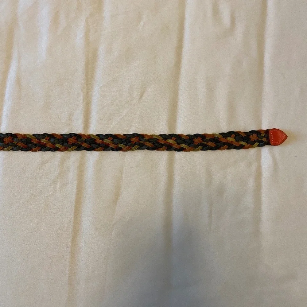 Vintage Rainbow Leather Braided Belt- ML‎